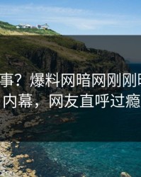 大V又出事？爆料网暗网刚刚曝出丑闻内幕，网友直呼过瘾