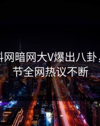 今日爆料网暗网大V爆出八卦，揭秘细节全网热议不断