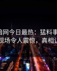 爆料网暗网今日最热：猛料事件曝光，神秘人现场令人震惊，真相让人瞠目