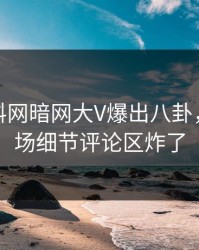今日爆料网暗网大V爆出八卦，引爆全场细节评论区炸了