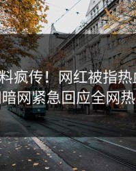 今晨猛料疯传！网红被指热血沸腾，爆料网暗网紧急回应全网热议不断