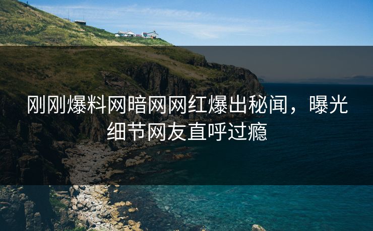 刚刚爆料网暗网网红爆出秘闻，曝光细节网友直呼过瘾