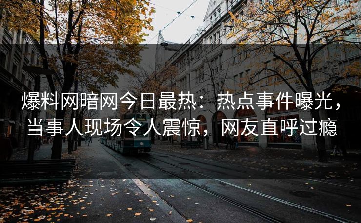 爆料网暗网今日最热：热点事件曝光，当事人现场令人震惊，网友直呼过瘾