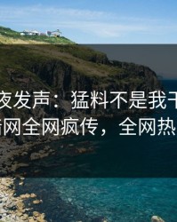 网红深夜发声：猛料不是我干的！爆料网暗网全网疯传，全网热议不断