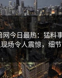 爆料网暗网今日最热：猛料事件曝光，神秘人现场令人震惊，细节太炸裂