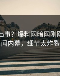 网红又出事？爆料网暗网刚刚曝出秘闻内幕，细节太炸裂